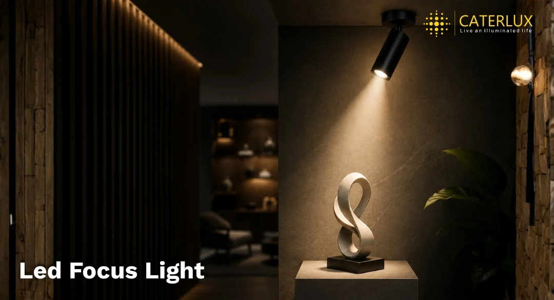 LED Focus Light illuminating modern interior décor with warm spotlight effect